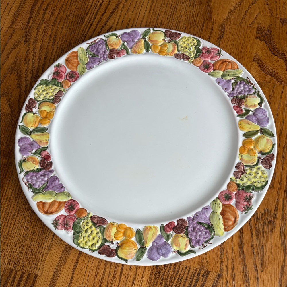French Hand-Painted Fruit Charger 13.5”